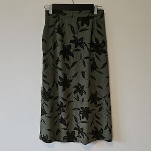 Elegant Black Floral Maxi Skirt